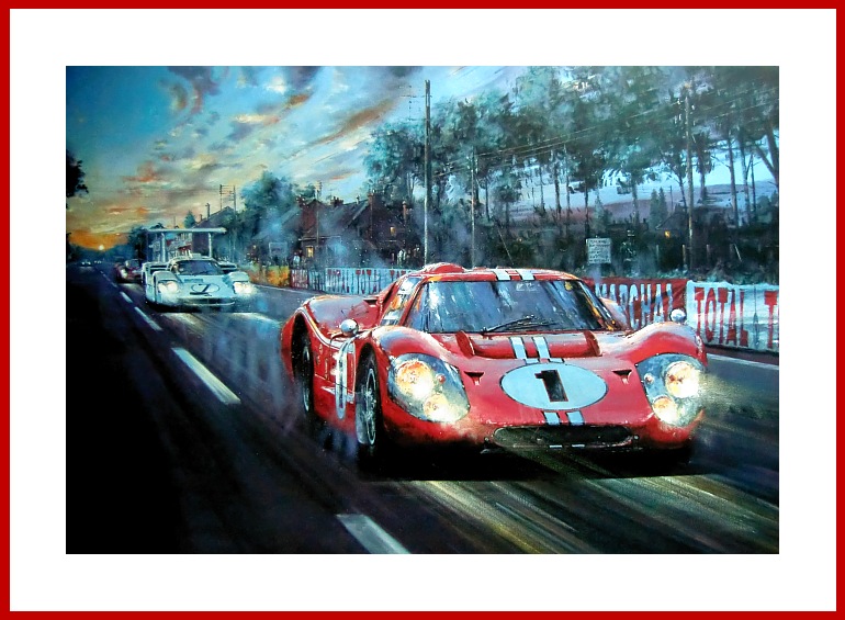 Le Mans Ford GT40 Poster Mk 4 J 1967 Gurney Foyt