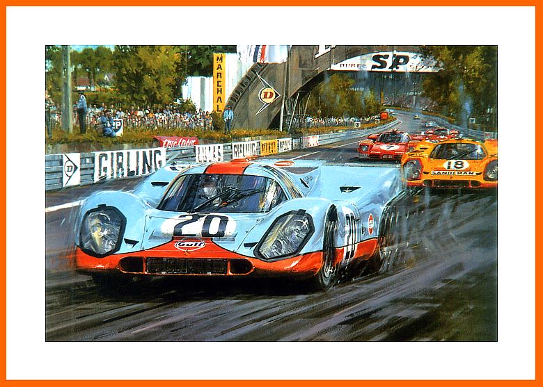 Poster Le Mans 1970 Film Legenden Steve McQueen Porsche 917 Gulf
