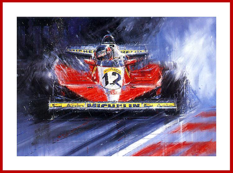 Poster Ragged Edge Gilles Villeneuve Drift Ferrari Formel 1 1979 Kanada Grand Prix
