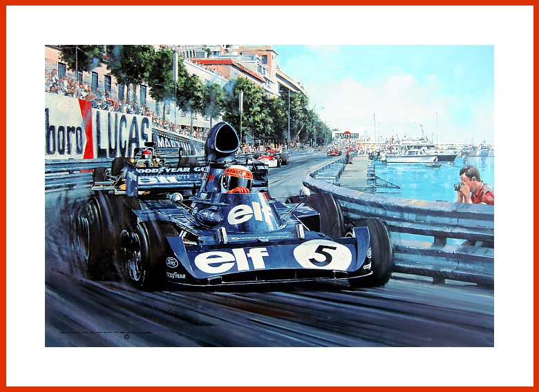 Jackie Stewart 1973 Monaco Tyrell Matra F1 Poster