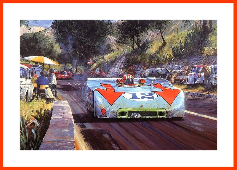 Porsch Rennposter Targa Florio 1970 Jo Siffert Porsche 908