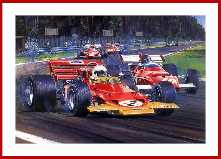 Kunstwerk PosterTribut an Jochen Rindt 1970 Hockenheim