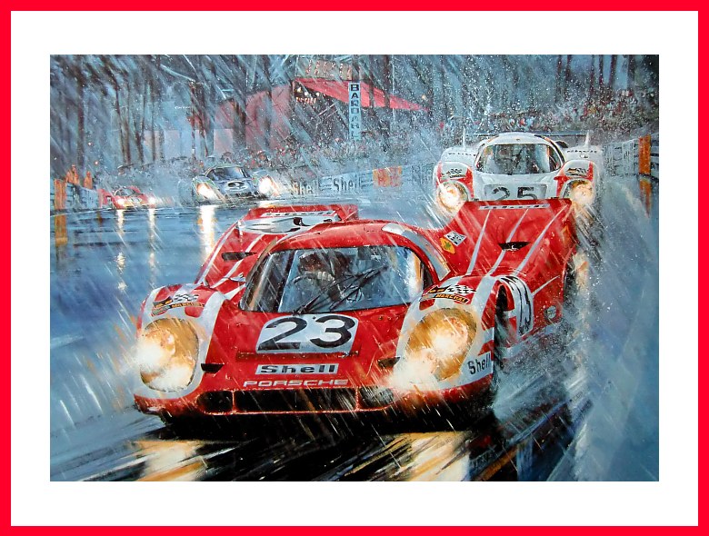 Le Mawns Porsche Poster 917 Sieg Victory 1970 SIGNED