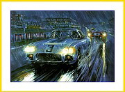 Art print POSTER Corvette C2 Le Mans 1960 John Fitch Autograph